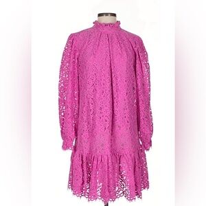 J. Crew Vibrant Pink Lace Dress